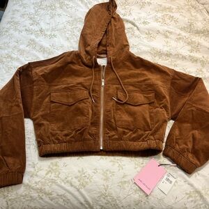 Avec Les Filles Brown Utility Corduroy Jacket